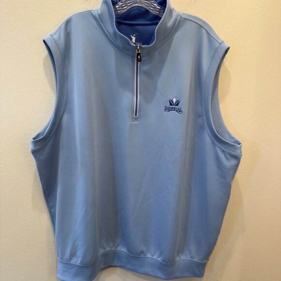 Imperial F&G Tech Men’s 1/4 Zip Golf Vest Blue Performance XXL Casual Comfort - Picture 1 of 13